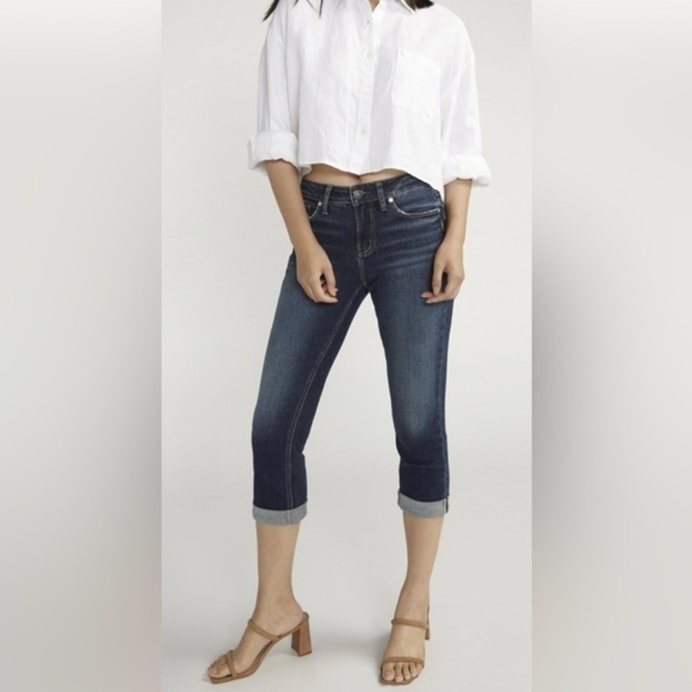 Silver Jeans Women's Deep Indigo Suki Capri Jeans